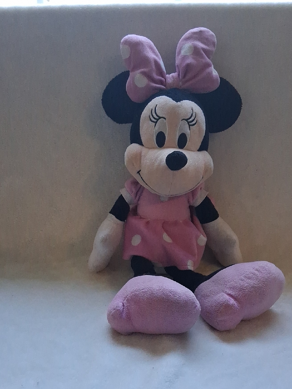 Disney Minnie Mouse Pink Polka Dot Plush with Bow